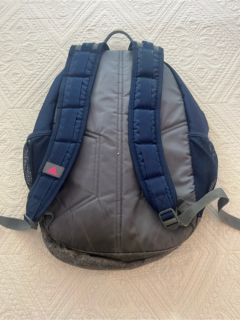 adidas Navy Backpack with Pink and Teal Accents ‘Back to School! 🏫’